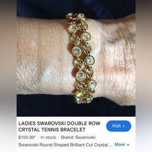 Swarovski ladies double crystal row tennis bracelet